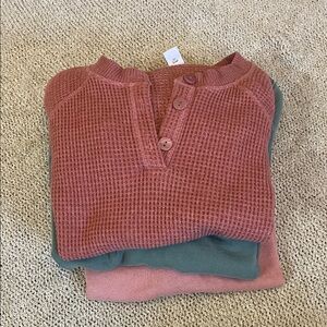 Old Navy Women's Crew Neck Sweater - Rust and Teal